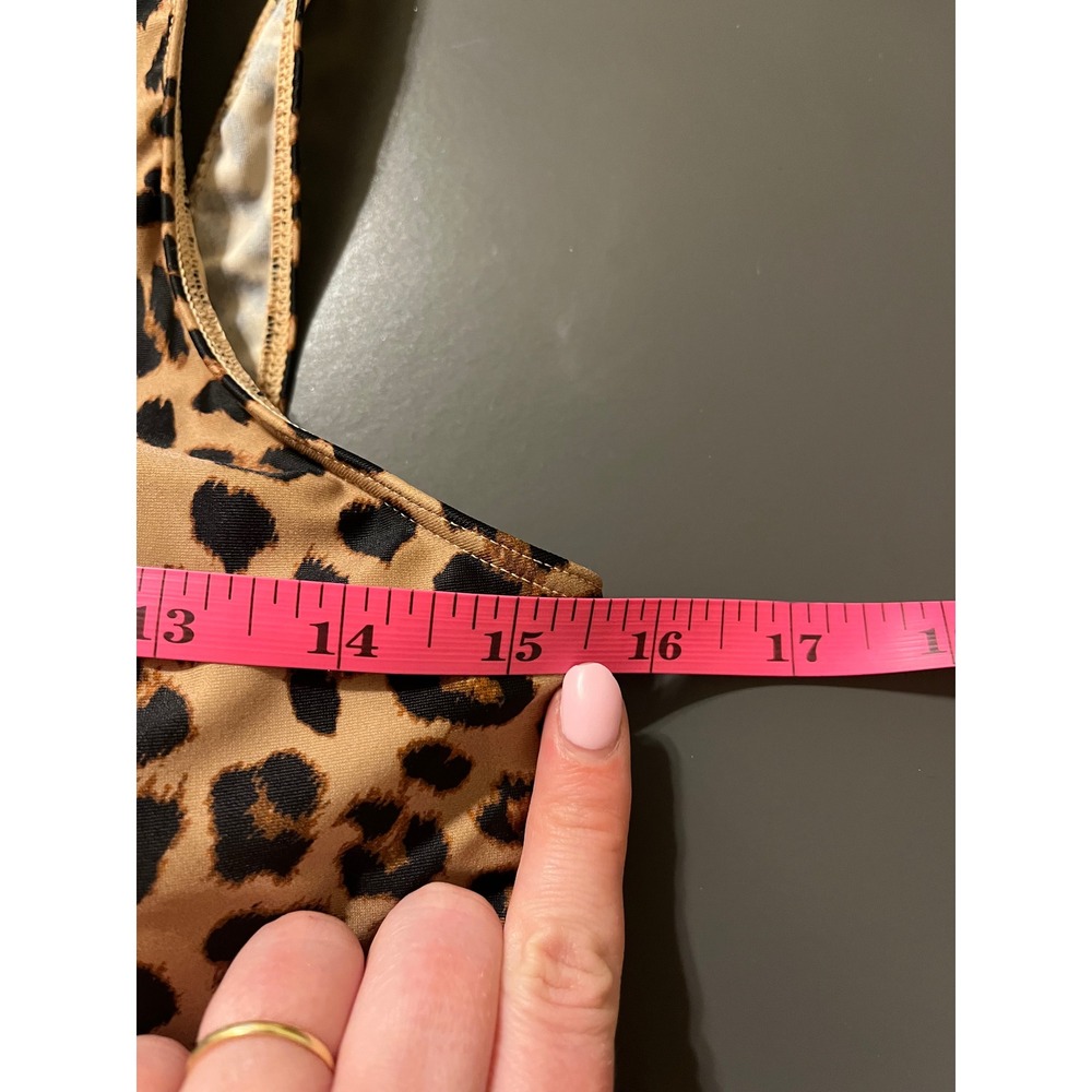 Summersalt The Perfect Wrap One-Piece Swimsuit Leopard Print Black Size 10 - Picture 7 of 8